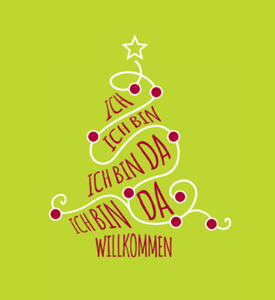 Weihnachtskarte Ich bin da willkommen